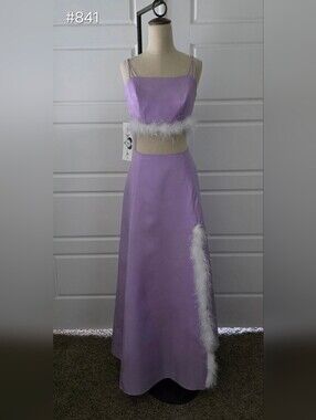 Purple 2-Piece A-line Formal Dress